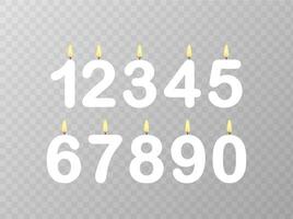 Set of Happy Birthday candle numbers. Vector stock illustration