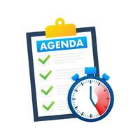 Agenda. business of the day. Business of the meeting. Vector stock illustration.