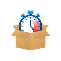 Fast delivery concept with box icon.Flat icon. Isometric Motion graphics. 4k vector