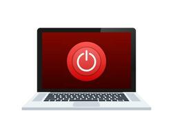 Red Power button. On Off icons. Start power button. Vector stock illustration.