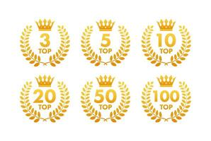 Top 3, 5, 10, 20, 50, 100 rating chart. Best in the ranking. vector