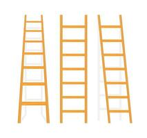 Wooden Stairs. Step ladder. Household tools. Vector stock illustration.