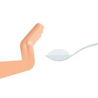 No Sugar free vector icon. Spoon with sugar is forbidden. Vector illustration.