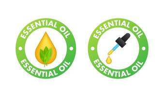 Essential oil sign, label. Vector stock illustration