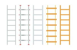 Wooden Stairs. Step ladder. Household tools. Vector stock illustration.