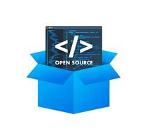 Software development and digital technology concept. Open source. 4k vector