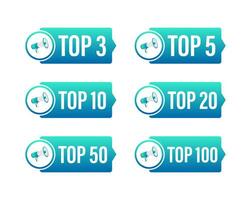 Top 3, 5, 10, 20, 50, 100 rating chart. Best in the ranking. vector