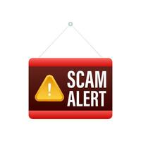 Scam alert. Hacker attack and web security vector concept, phishing scam. Network and internet security. Vector illustration.