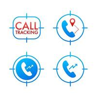 Call Tracking sign, label. Phone icon. Vector stock illustration