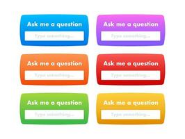 Ask me a question User interface design. Vector illustration.