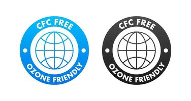 CFC gratis signo. clorofluorocarbonos o freón. vector ilustración.