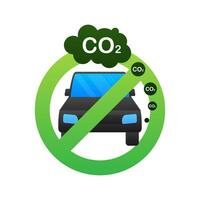 coche escape, co2, fumar. co2 emisión. vector valores ilustración.