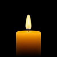 Vector stock illustration of yellow candle on black background