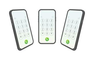 Keypad for on smartphone screen. Application Interface on mobile phone. Vector stock illustration.