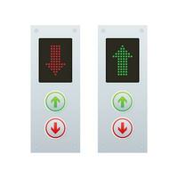 Button call elevator, lift. Finger on the button. Vector stock illustration.