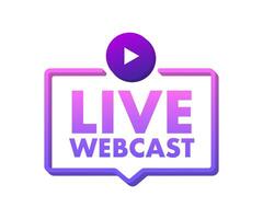 Live Webcast Button, icon, emblem, label Motion graphics 4k vector