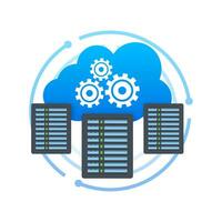 Web hosting. Data center and web hosting. Hosting Services. vector