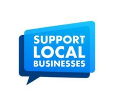 apoyo local negocios tienda local. comprar pequeño negocio. vector valores ilustración.