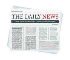 Vector mock up of a blank daily newspaper. Fully editable whole newspaper in clipping mask. Vector stock illustration