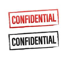 Confidential stamp on white background. Vector stock illustration