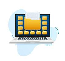 File organization. Archive Managing. Data filing. Vector stock illustration.