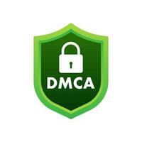 DMCA - Digital Millennium Copyright Act. Copywriter and freelancer. Intellectual property. Vector stock illustration.