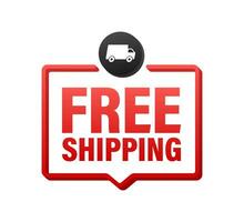 Free shipping. Badge with truck. Motion graphics illustrtaion 4k vector