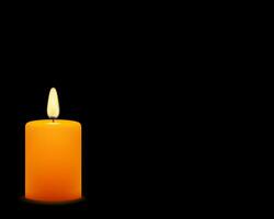 Vector stock illustration of yellow candle on black background