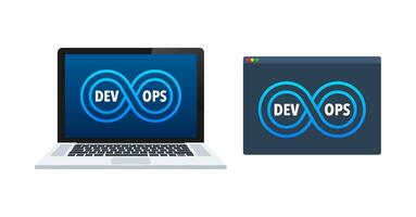 Devops software development methodology. Dev Ops Software. Vector stock illustration.