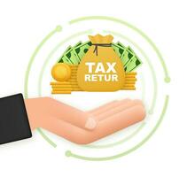 Tax return in flat style. Flat Motion graphics . Online tax payment 4k vector