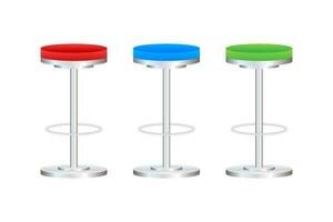 Big lap disk shape bright multicolor stylish 3d barstool stand . Vector stock illustration.