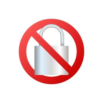 Flat icon with no lock. Outline Motion graphics . Motion graphics design 4k vector