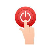 Red Power button. On Off icons. Start power button. Vector stock illustration.