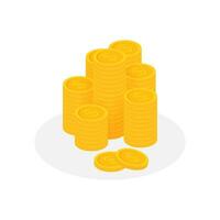 Gold coins stack. Finance heap, dollar coin pile. Vector stock illustration.