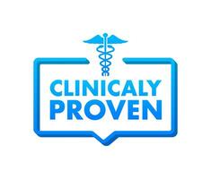 Clinicaly proven. Simple modern emblem with clinically proven. Motion graphics . 4k vector