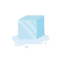 Ice cubes. Cold transparent frozen block. Vector stock illustration