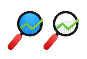 mercado investigación. sitio web seo y analítico. ver financiero analítica. vector