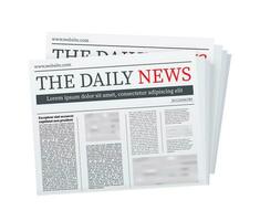 Vector mock up of a blank daily newspaper. Fully editable whole newspaper in clipping mask. Vector stock illustration