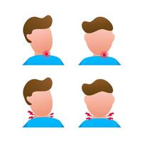 Sore Throat. Symptoms Icon. Bacterial and viral infection, Laryngitis. Vector stock illustration.