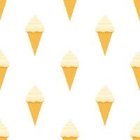 Ice cream vector seamless pattern. Flat design. Vector stock illustration.