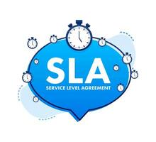 SLA   Service Level Agreement. Commitment between a service provider and a client. Motion graphics 4k vector