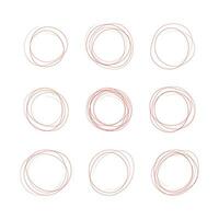 Set hand drawn ovals, felt tip pen circles. Rough vector frame elements. Vector stock illustration.