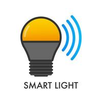 Light bulb. Smart light icon. Wireless communication technology. Vector stock illustration.