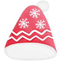 jul santa claus hatt med snöflingor isolerat på transparent bakgrund png