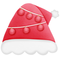 Christmas santa claus hat with ball isolated on transparent background png