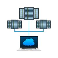 Distributed Database, data storage Server. Vector stock illustration.