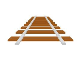 Railroad tracks. Railway train track. Rails and sleepers. Vector stock illustration.