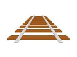 Railroad tracks. Railway train track. Rails and sleepers. Vector stock illustration.