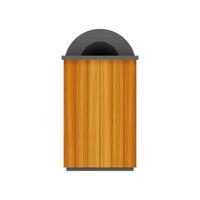 Trash can in park icon. Waste bin on white background. Vector stock illustration.