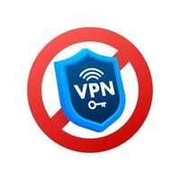 No vpn. Vector set. Safety internet technology. Digital technology data protection.